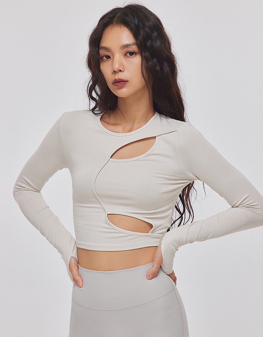 TWO WAY CUT-OUT LONG SLEEVE TOP